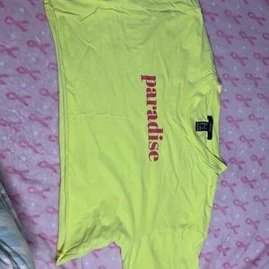 Crop top yellow from forever 21 with “paradise”
